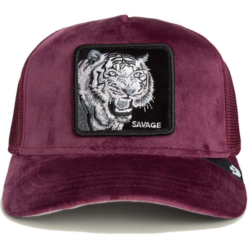 kepure-islenkta-raudona-snapback-savage-tiger-velour-the-farm-goorin-bros