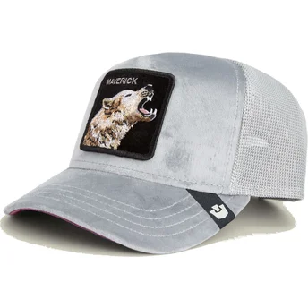 Gorra trucker gris lobo Maverick Wolf Velour The Farm de Goorin Bros.