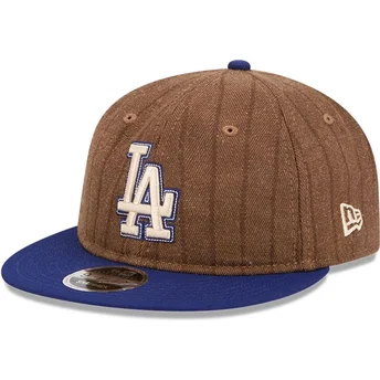 Regulowana brązowo-niebieska czapka z daszkiem 9FIFTY Retro Crown Wool Pinstripe Los Angeles Dodgers MLB od New Era