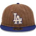 brazowa-i-niebieska-regulowana-czapka-z-daszkiem-9fifty-retro-crown-wool-pinstripe-los-angeles-dodgers-mlb-new-era