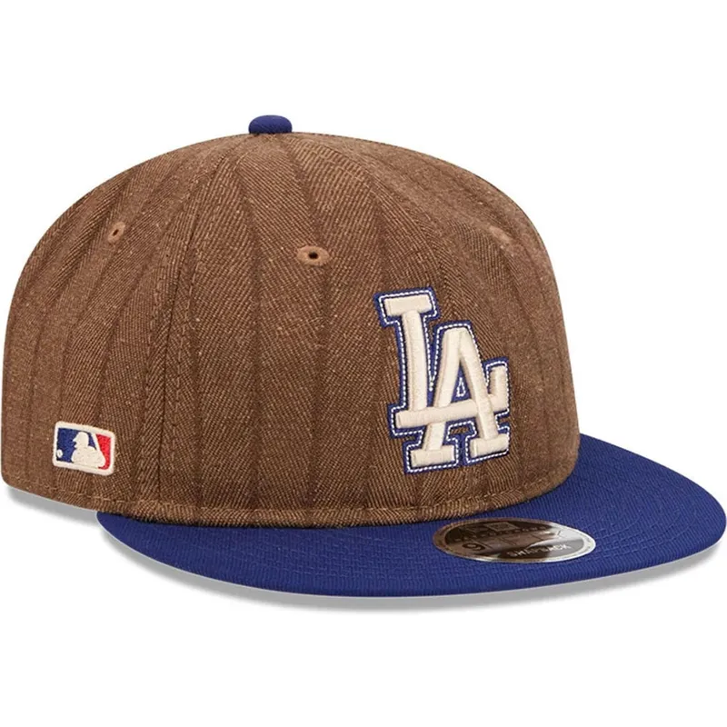 kepure-plokscia-ruda-reguliuojama-juostele-9fifty-retro-crown-wool-pinstripe-los-angeles-dodgers-mlb-new-era