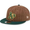 czapka-z-daszkiem-brazowo-zielona-regulowana-9fifty-retro-crown-wool-pinstripe-oakland-athletics-mlb-od-new-era