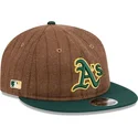 czapka-z-daszkiem-brazowo-zielona-regulowana-9fifty-retro-crown-wool-pinstripe-oakland-athletics-mlb-od-new-era