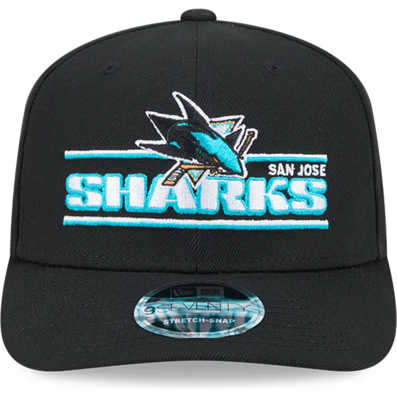 kepure-islenkta-juoda-snapback-9seventy-stretch-snap-stated-san-jose-sharks-nhl-new-era