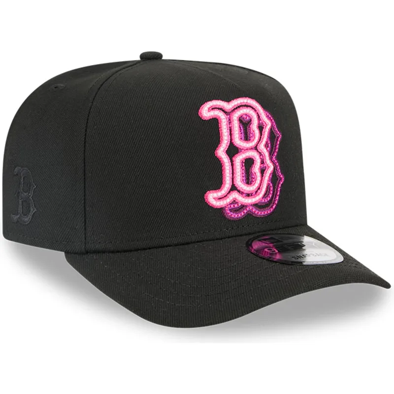 czarna-czapka-z-zakrzywionym-daszkiem-snapback-9fifty-a-frame-neon-boston-red-sox-mlb-od-new-era