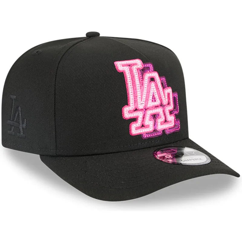 czarna-czapka-z-zakrzywionym-daszkiem-snapback-9fifty-a-frame-neon-los-angeles-dodgers-mlb-new-era