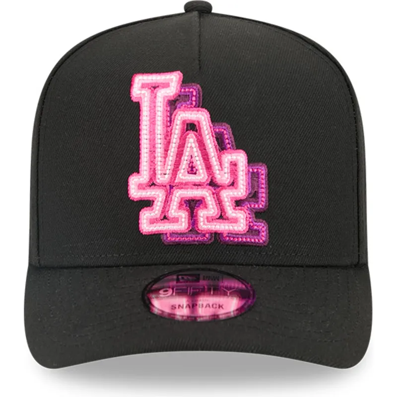 czarna-czapka-z-zakrzywionym-daszkiem-snapback-9fifty-a-frame-neon-los-angeles-dodgers-mlb-new-era