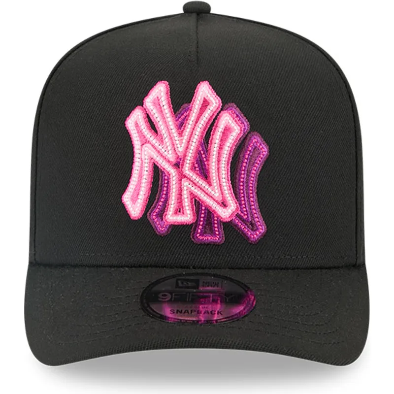 czarna-zakrzywiona-czapka-snapback-9fifty-a-frame-neon-new-york-yankees-mlb-new-era