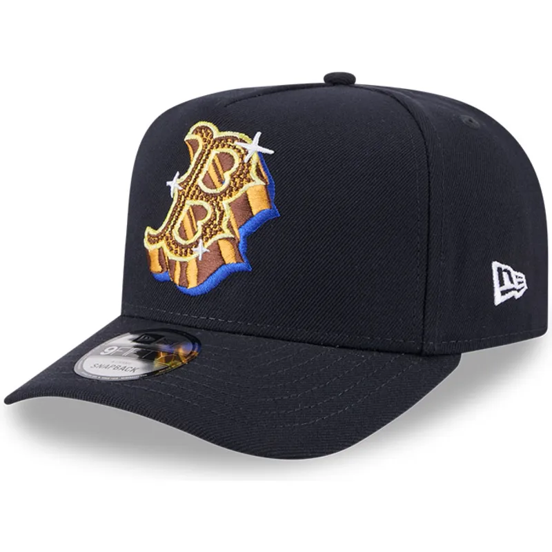 kepure-islenkta-tamsiai-melyna-snapback-9fifty-a-frame-emblem-boston-red-sox-mlb-new-era