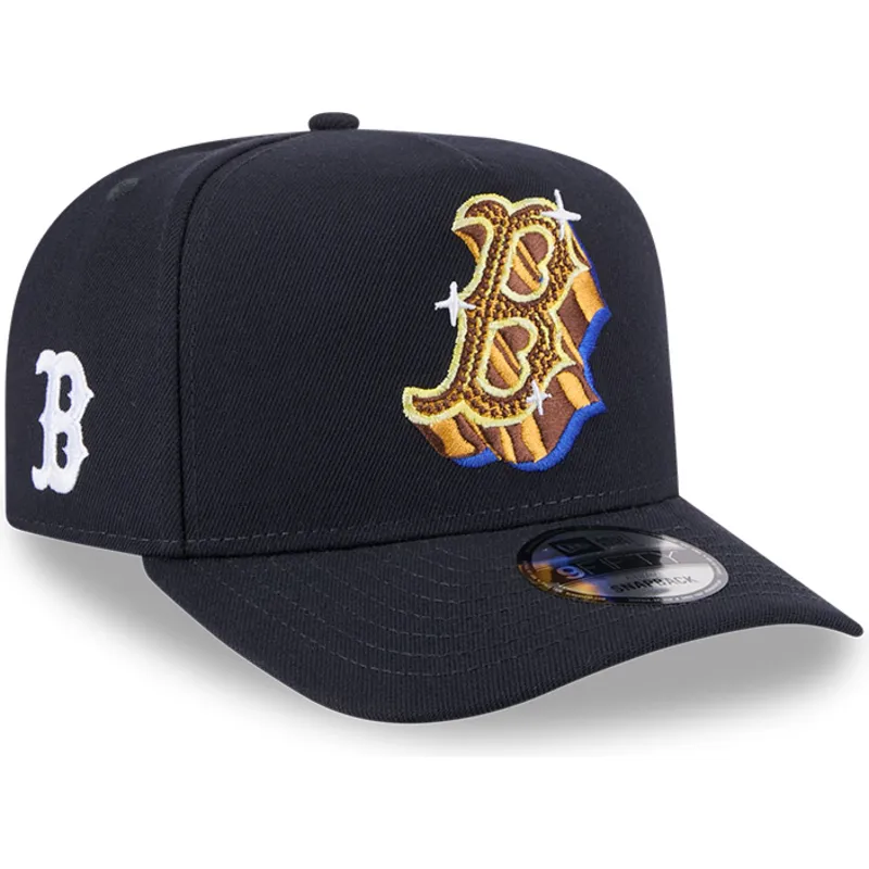 kepure-islenkta-tamsiai-melyna-snapback-9fifty-a-frame-emblem-boston-red-sox-mlb-new-era