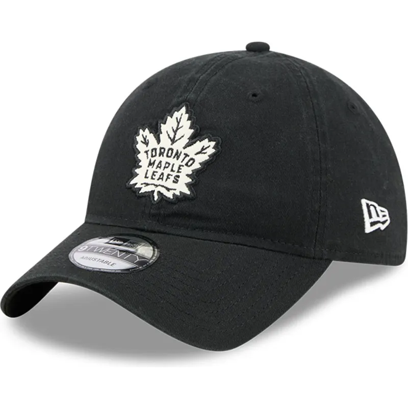 czarna-regulowana-czapka-z-zakrzywionym-daszkiem-9twenty-stamp-toronto-maple-leafs-nhl-new-era
