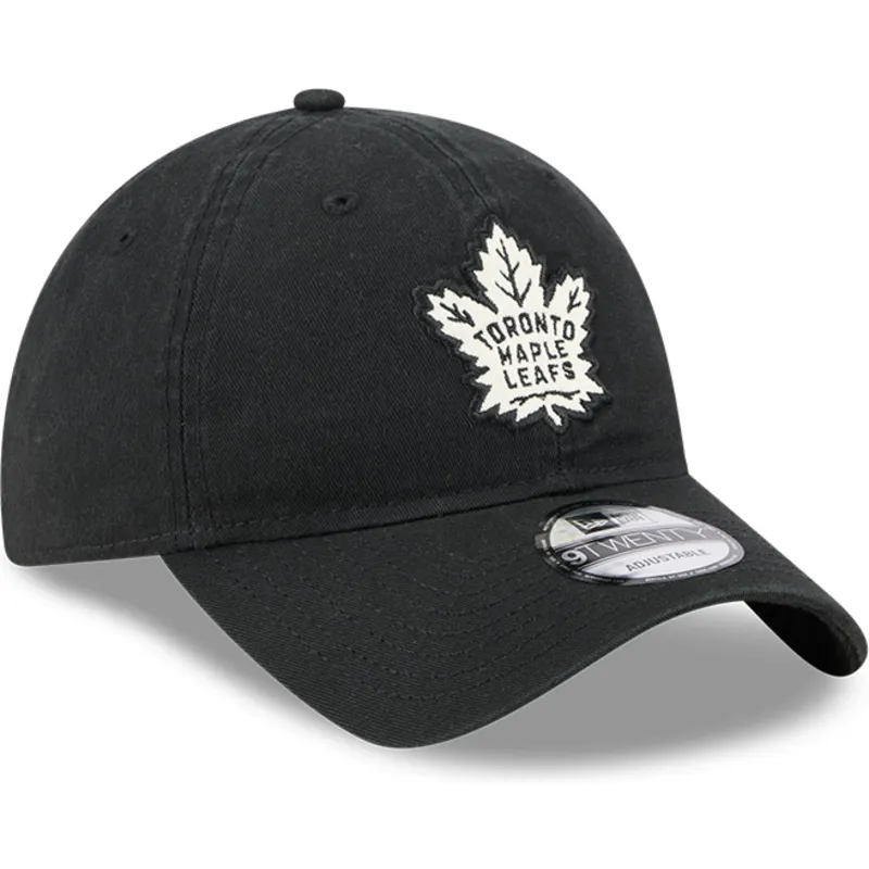 czarna-regulowana-czapka-z-zakrzywionym-daszkiem-9twenty-stamp-toronto-maple-leafs-nhl-new-era