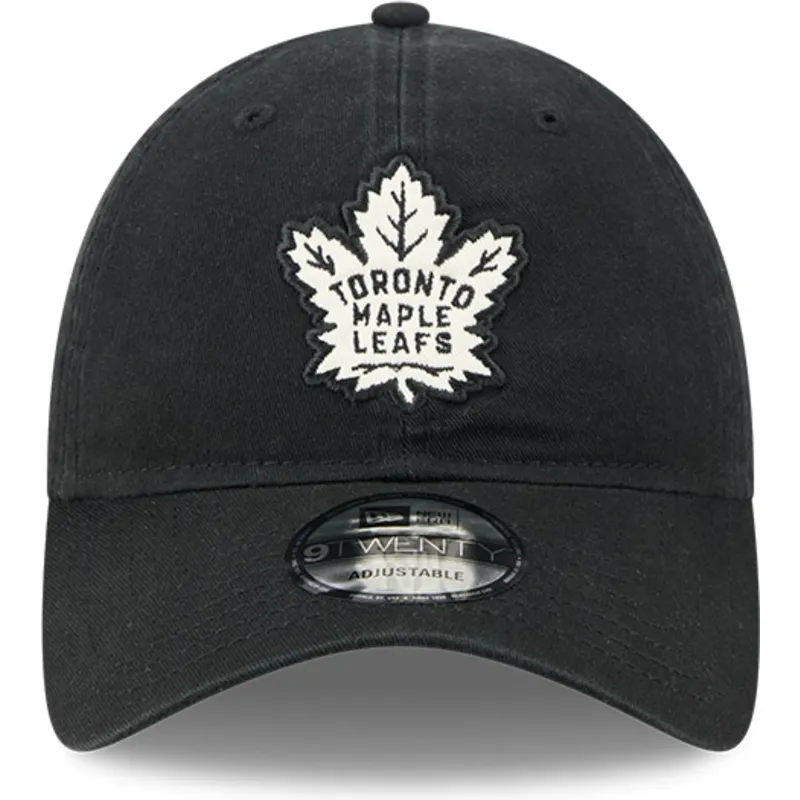 czarna-regulowana-czapka-z-zakrzywionym-daszkiem-9twenty-stamp-toronto-maple-leafs-nhl-new-era