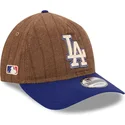 cap-islenkta-brown-adjustable-strap-9twenty-a-frame-wool-pinstripe-los-angeles-dodgers-mlb-new-era