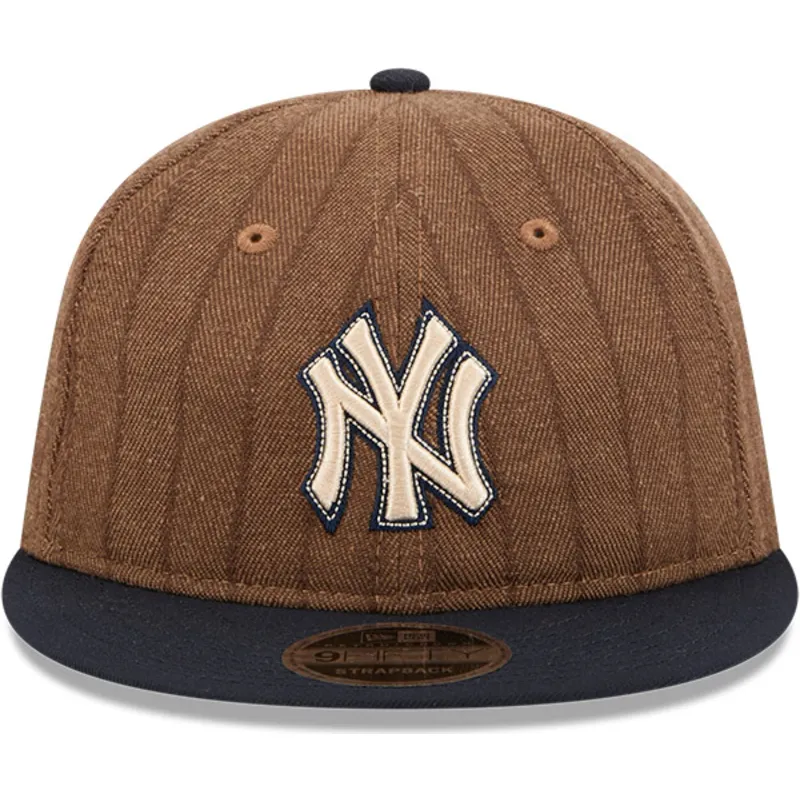 kepure-plokscia-ruda-reguliuojama-juostele-9fifty-retro-crown-wool-pinstripe-new-york-yankees-mlb-new-era