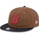 new-era-flat-brim-9fifty-retro-crown-wool-pinstripe-boston-red-sox-mlb-brown-and-navy-blue-adjustable-cap