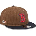 new-era-flat-brim-9fifty-retro-crown-wool-pinstripe-boston-red-sox-mlb-brown-and-navy-blue-adjustable-cap