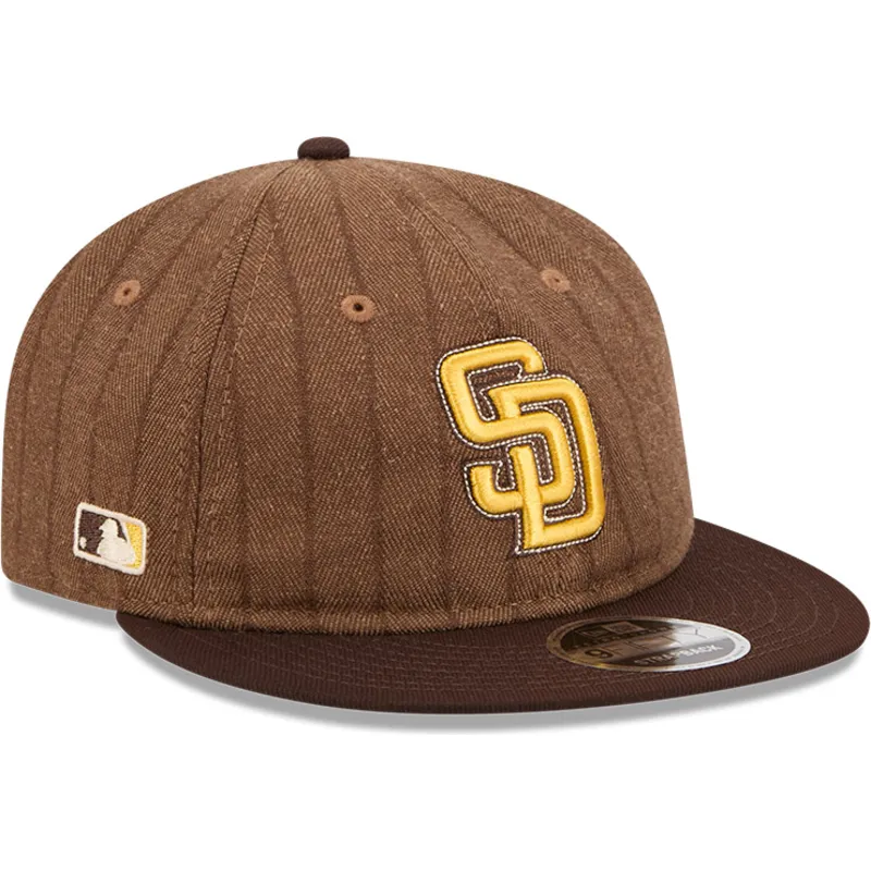 brazowa-regulowana-czapka-z-plaskim-daszkiem-9fifty-retro-crown-wool-pinstripe-san-diego-padres-mlb-new-era