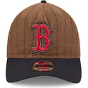 cap-islenkta-brown-adjustable-strap-9twenty-a-frame-wool-pinstripe-boston-red-sox-mlb-new-era