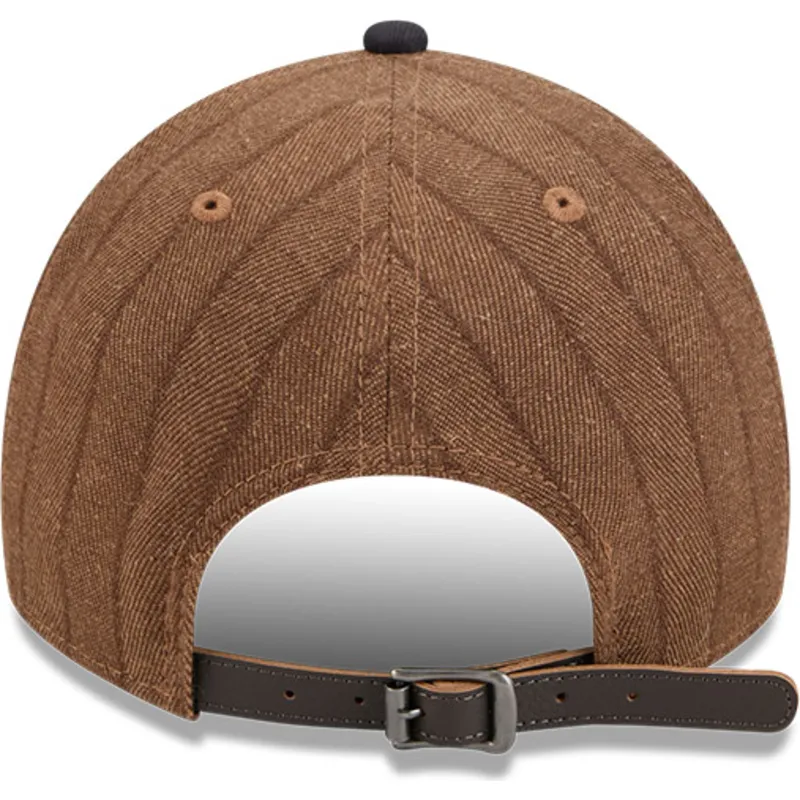 cap-islenkta-brown-adjustable-strap-9twenty-a-frame-wool-pinstripe-boston-red-sox-mlb-new-era