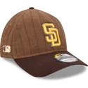 cap-islenkta-brown-adjustable-strap-9twenty-a-frame-wool-pinstripe-san-diego-padres-mlb-new-era