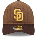cap-islenkta-brown-adjustable-strap-9twenty-a-frame-wool-pinstripe-san-diego-padres-mlb-new-era