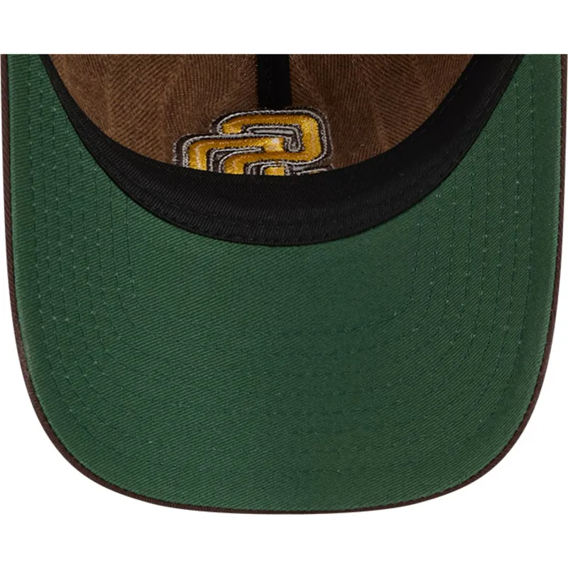 cap-islenkta-brown-adjustable-strap-9twenty-a-frame-wool-pinstripe-san-diego-padres-mlb-new-era