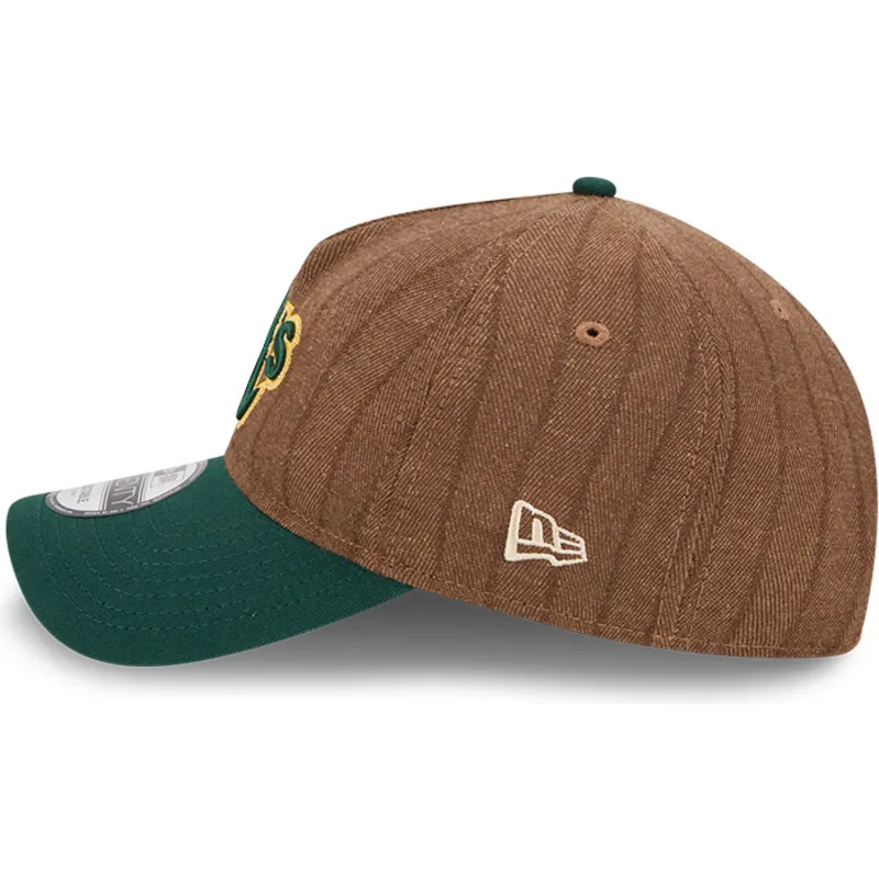 cap-islenkta-brown-adjustable-strap-9twenty-a-frame-wool-pinstripe-oakland-athletics-mlb-new-era