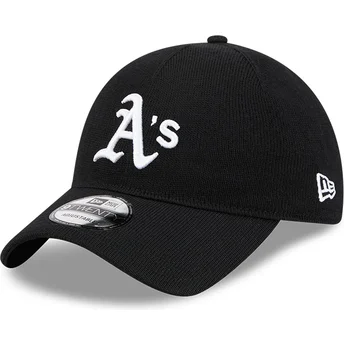 Czarna regulowana czapka z zakrzywionym daszkiem 9TWENTY z wełny merynosów Oakland Athletics MLB marki New Era