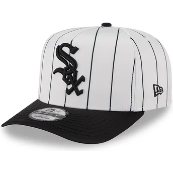 Biała i czarna czapka z daszkiem snapback 9FIFTY A Frame Satin Pinstripe Chicago White Sox MLB od New Era