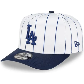 Biała i niebieska czapka z zakrzywionym daszkiem snapback 9FIFTY A Frame Satin Pinstripe Los Angeles Dodgers MLB od New Era