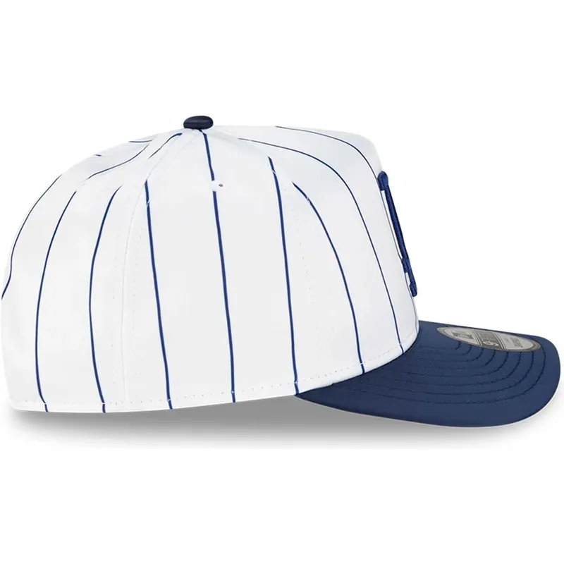 biala-i-niebieska-zakrzywiona-czapka-snapback-9fifty-a-frame-satin-pinstripe-los-angeles-dodgers-mlb-new-era