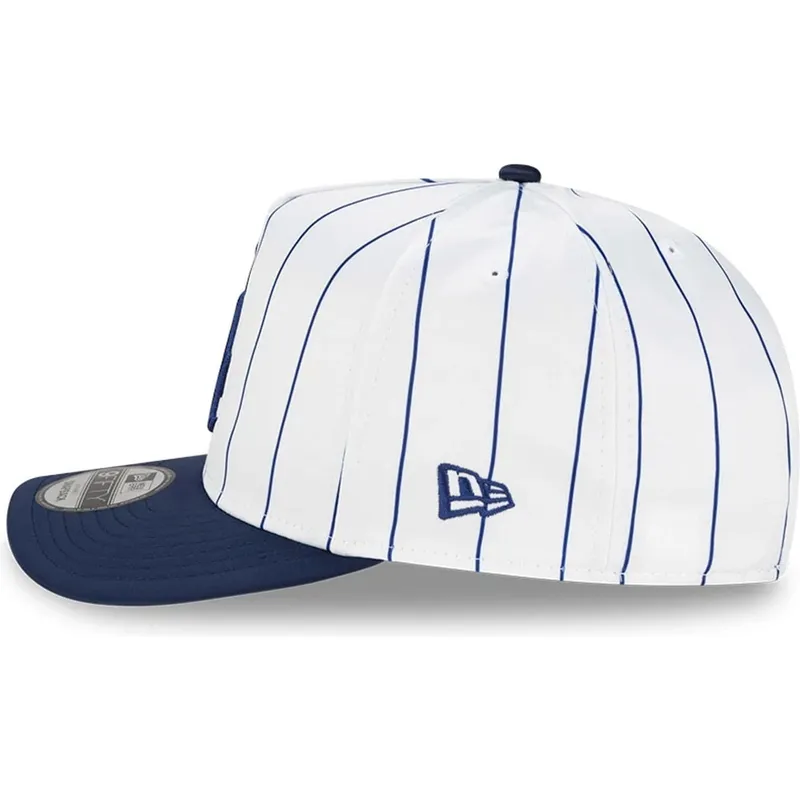 biala-i-niebieska-zakrzywiona-czapka-snapback-9fifty-a-frame-satin-pinstripe-los-angeles-dodgers-mlb-new-era