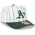 biala-i-zielona-czapka-z-zakrzywionym-daszkiem-snapback-9fifty-a-frame-satin-pinstripe-oakland-athletics-mlb-od-new-era