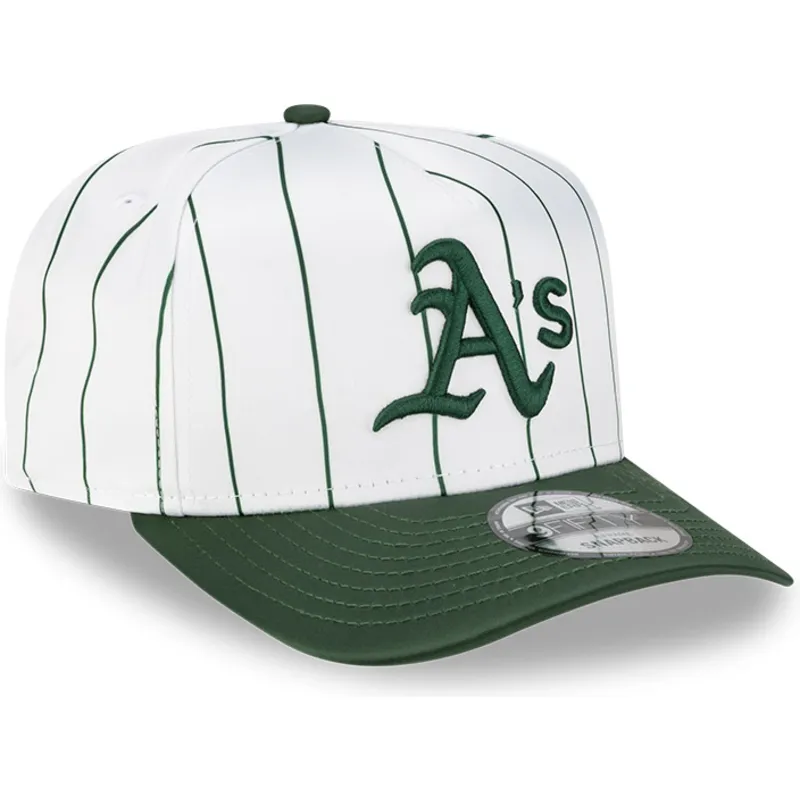 kepure-islenkta-balta-snapback-9fifty-a-frame-satin-pinstripe-oakland-athletics-mlb-new-era