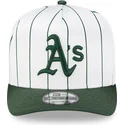 biala-i-zielona-czapka-z-zakrzywionym-daszkiem-snapback-9fifty-a-frame-satin-pinstripe-oakland-athletics-mlb-od-new-era