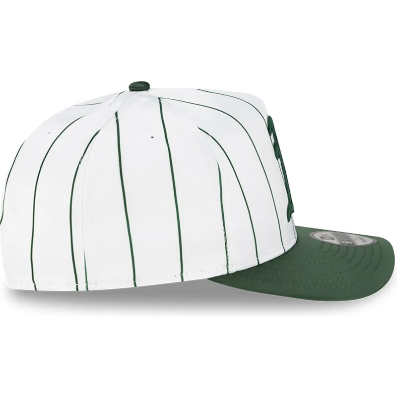 biala-i-zielona-zakrzywiona-czapka-snapback-9fifty-a-frame-satin-pinstripe-oakland-athletics-mlb-new-era