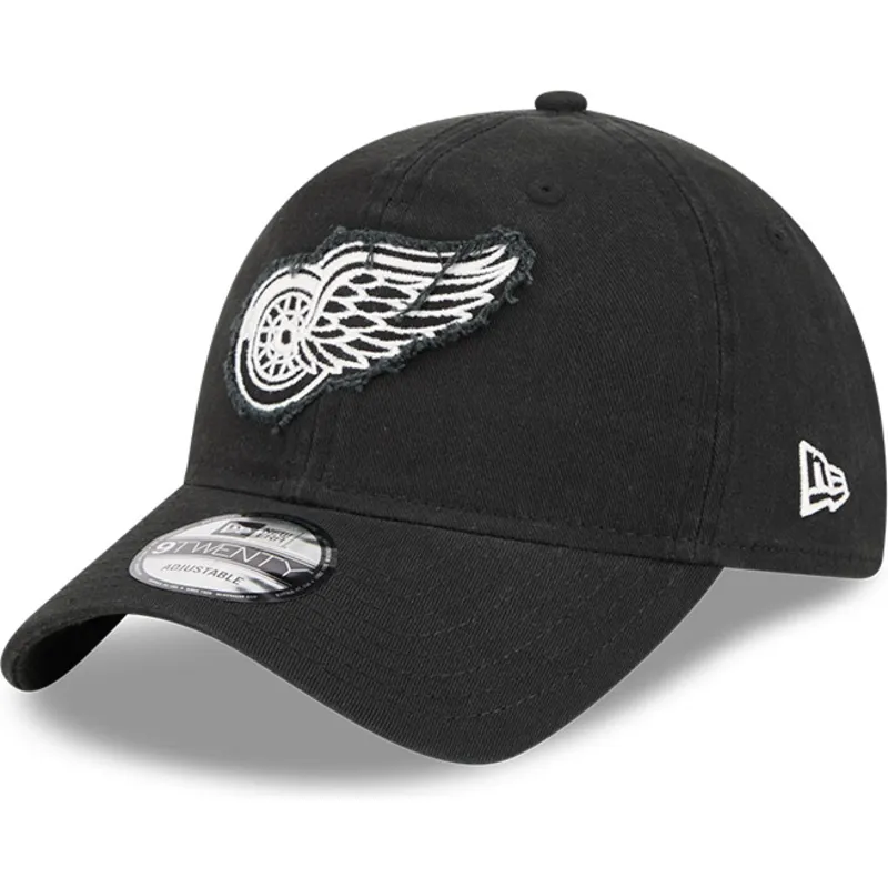kepure-islenkta-juoda-reguliuojama-juostele-9twenty-stamp-detroit-red-wings-nhl-new-era