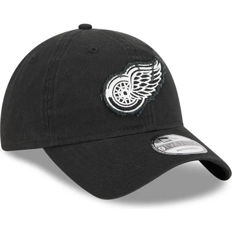 kepure-islenkta-juoda-reguliuojama-juostele-9twenty-stamp-detroit-red-wings-nhl-new-era