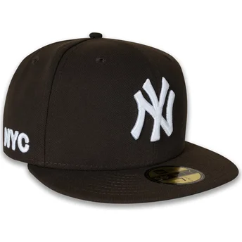 Brązowa dopasowana czapka z daszkiem 59FIFTY NYC Side New York Yankees MLB od New Era
