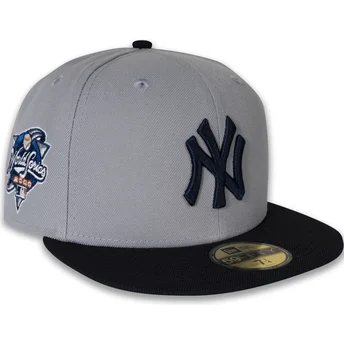 Dopasowana szara i granatowa czapka z daszkiem 59FIFTY World Series 2000 z naszywką boczną New York Yankees MLB od New Era