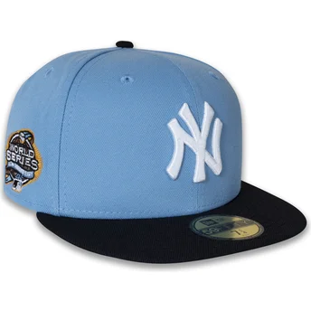 Niebieska dopasowana czapka z daszkiem 59FIFTY World Series 2003 z naszywką boczną New York Yankees MLB od New Era