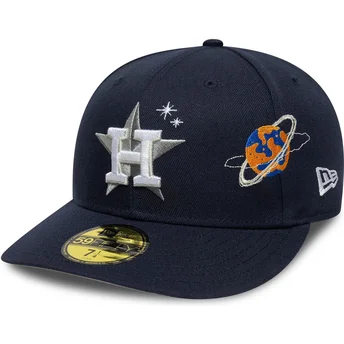 New Era Curved Brim 59FIFTY Planet Icon Houston Astros MLB Navy Blue Fitted Cap