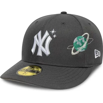 New Era Curved Brim 59FIFTY Planet Icon New York Yankees MLB Grey Fitted Cap