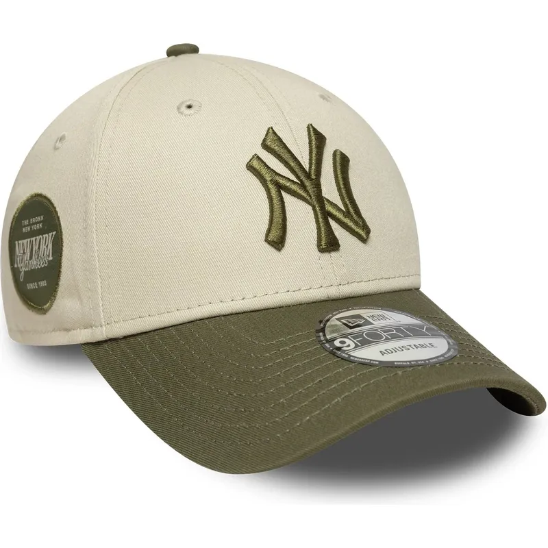 czapka-z-daszkiem-bezowo-zielona-regulowana-9forty-side-patch-new-york-yankees-mlb-new-era