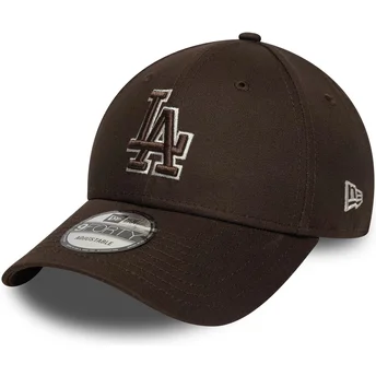 Kepurė išlenkta ruda reguliuojama juostelė 9FORTY Outline Los Angeles Dodgers MLB New Era