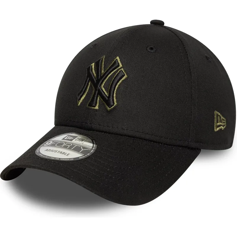 czarna-regulowana-czapka-z-zakrzywionym-daszkiem-z-zielonym-logo-9forty-outline-new-york-yankees-mlb-new-era