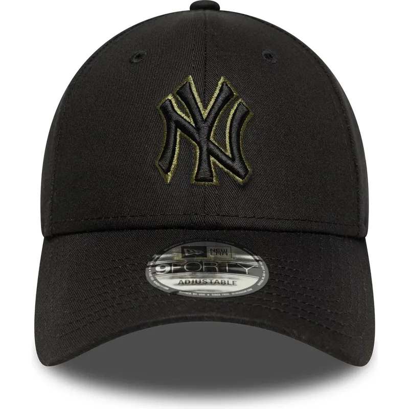 kepure-islenkta-juoda-reguliuojamas-9forty-outline-new-york-yankees-mlb-new-era