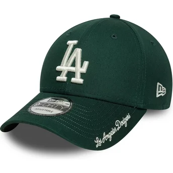 Regulowana zielona czapka z daszkiem 9FORTY Visor Script Los Angeles Dodgers MLB marki New Era