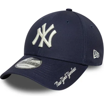 Granatowa zakrzywiona czapka z regulacją 9FORTY Visor Script New York Yankees MLB New Era